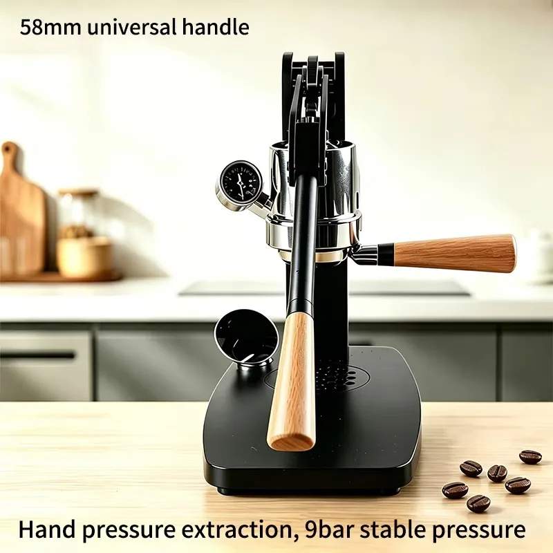 Electric Manual Coffee Machine-Portable Design Pull Rod Extraction Stainless Steel 1 Cup Capacity Eco-Friendly 58mm Hotel