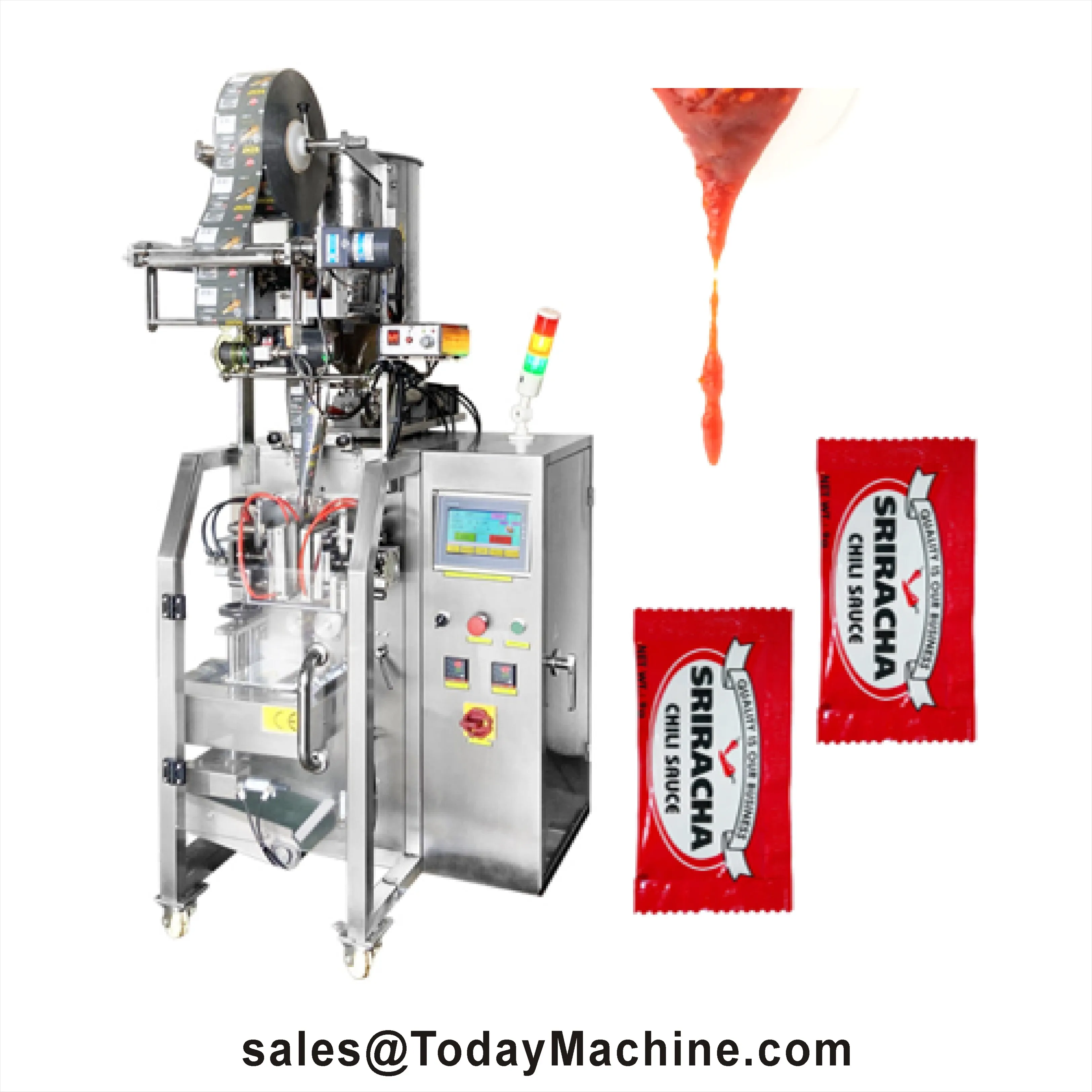 High Accuracy Automatic Liquid Mayonnaise Peanut Butter Ketchup Filling and Packaging Machine
