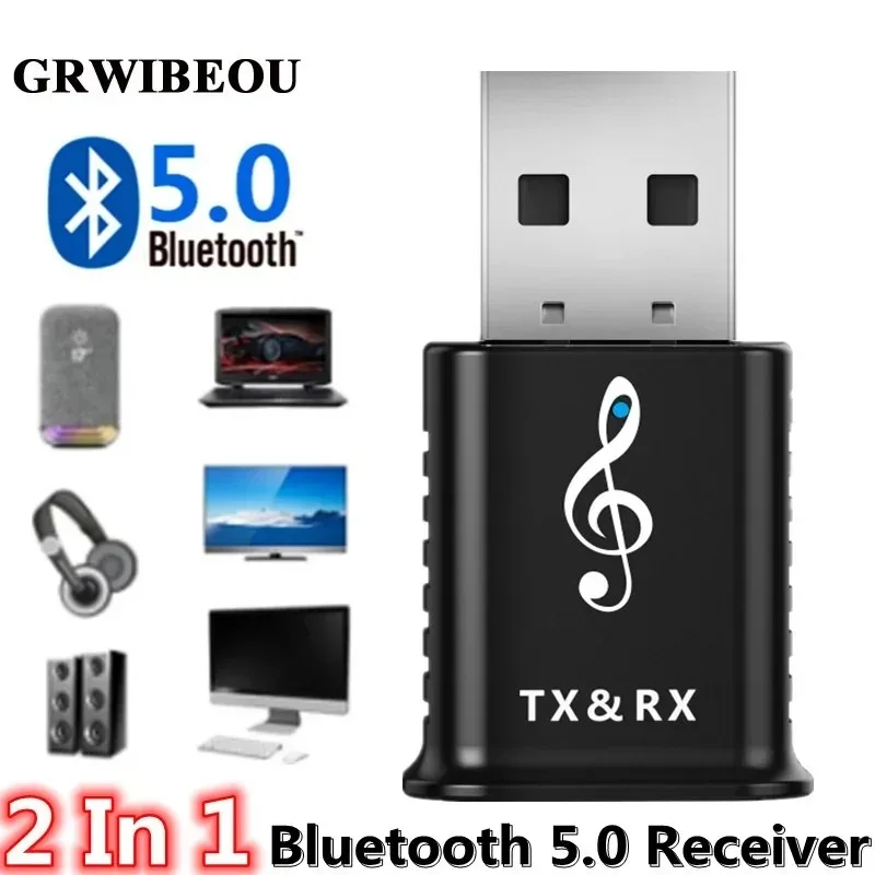 2 in 1 Wireless Bluetooth 5.0 Receiver Transmitter Adapter 3.5mm Jack For Wireless Earphone TV MP3 Headphone PC Music Receptor