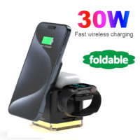 30W Magnetic Wireless Charger Stand For iPhone 14 13 12 ProMax Apple Watch AirPods Pro 3 2 4 in 1 Foldable Fast Charging Station