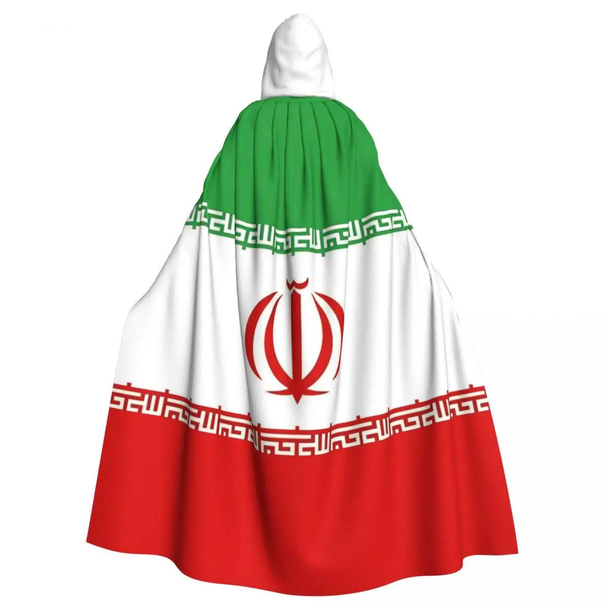 Irann Persias Lions And Sun Flag Map Long Hooded Cloak for Aldult Cosplay Cape