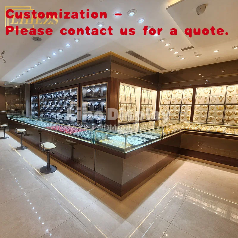 مخصص. الحديثة تصميم خزانة زجاجية معرض المجوهرات متجر عرض الأثاث مراكز التسوق عداد عرض المجوهرات #1