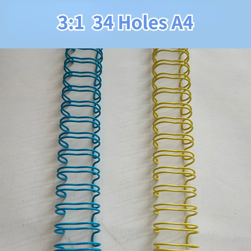 3:1 50Pcs 12.7mm 11.1mm YO Binding Iron Ring Album Loose-leaf Binder Wholesale A4 Notebook Loose-leaf 34-hole Metal Double Coil