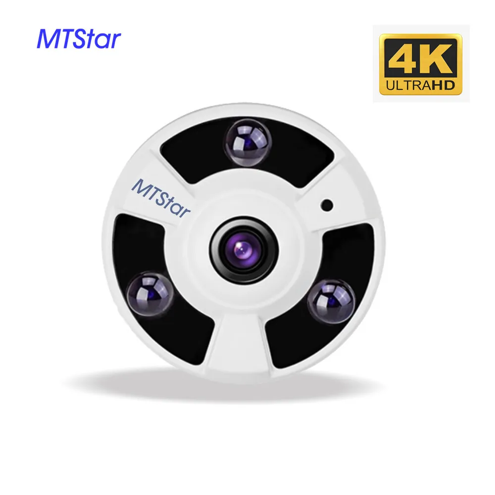 

4K 8MP POE Fisheye Lens IP Camera Indoor Panoramic IR Night Vision Security Video Surveillance Camera