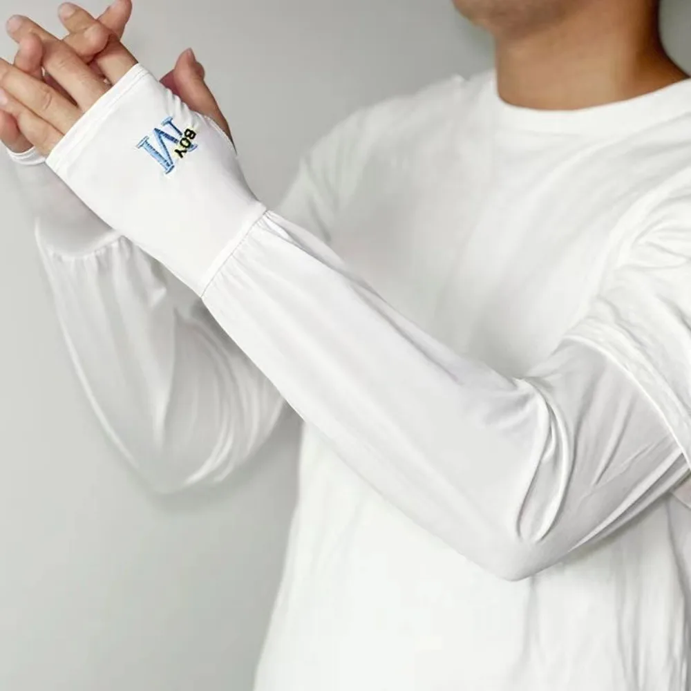 Sun UV Protection Half Finger Gloves New Dacron Sunscreen Arm Sleeves Ventilate Ice Cool Arm Cover