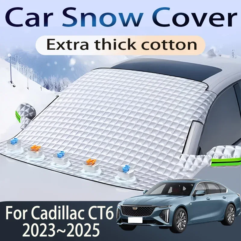 Car Cover For Cadillac CT6 2023~2025 2024 Front Windshield Snow Ice Shield Protector Window Shade Cover Car Exterior Accessories