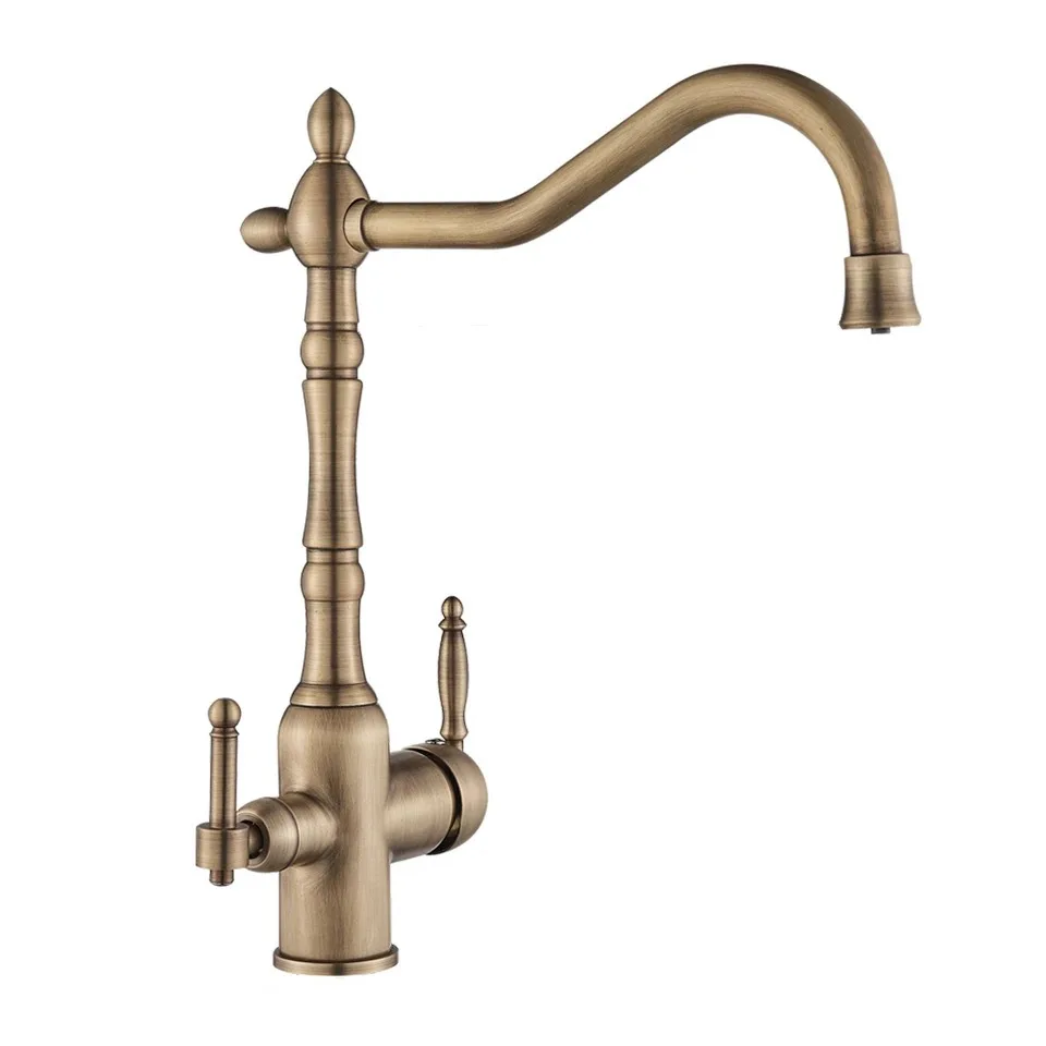 

European style, all copper, antique, faucet, rotatable, double handle