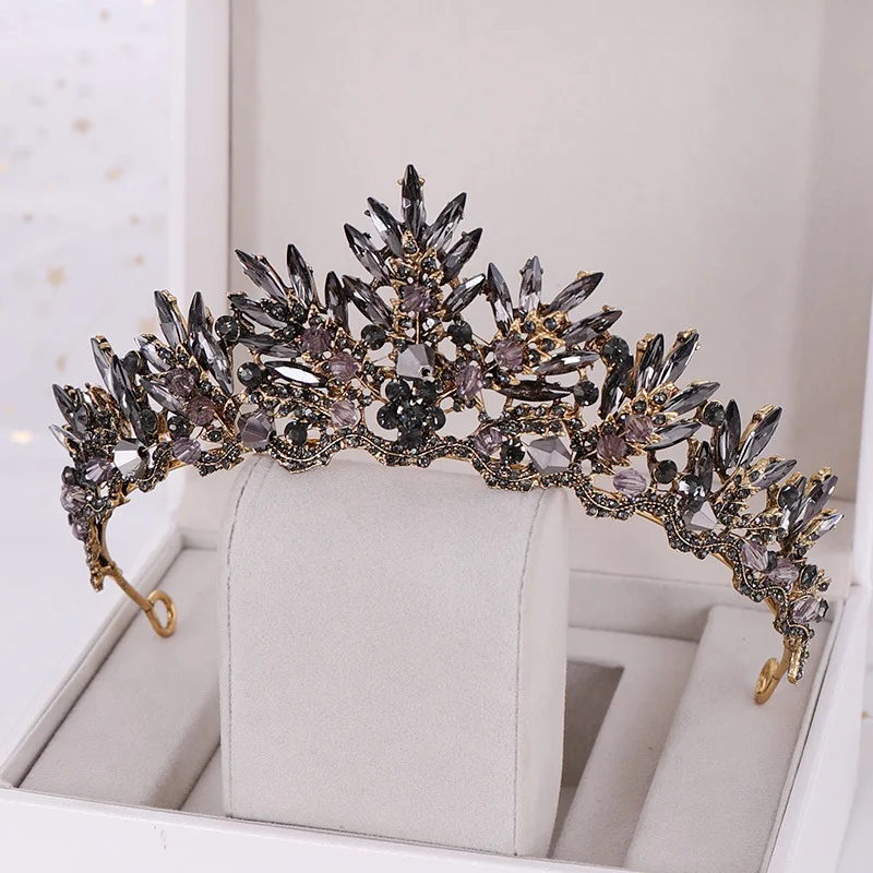 Baroque Crystal Tiaras And Crowns Rhinestone Prom Diadem Crown Tiara Women Bridal Wedding Hair Accessories Jewelry Crown Tiara