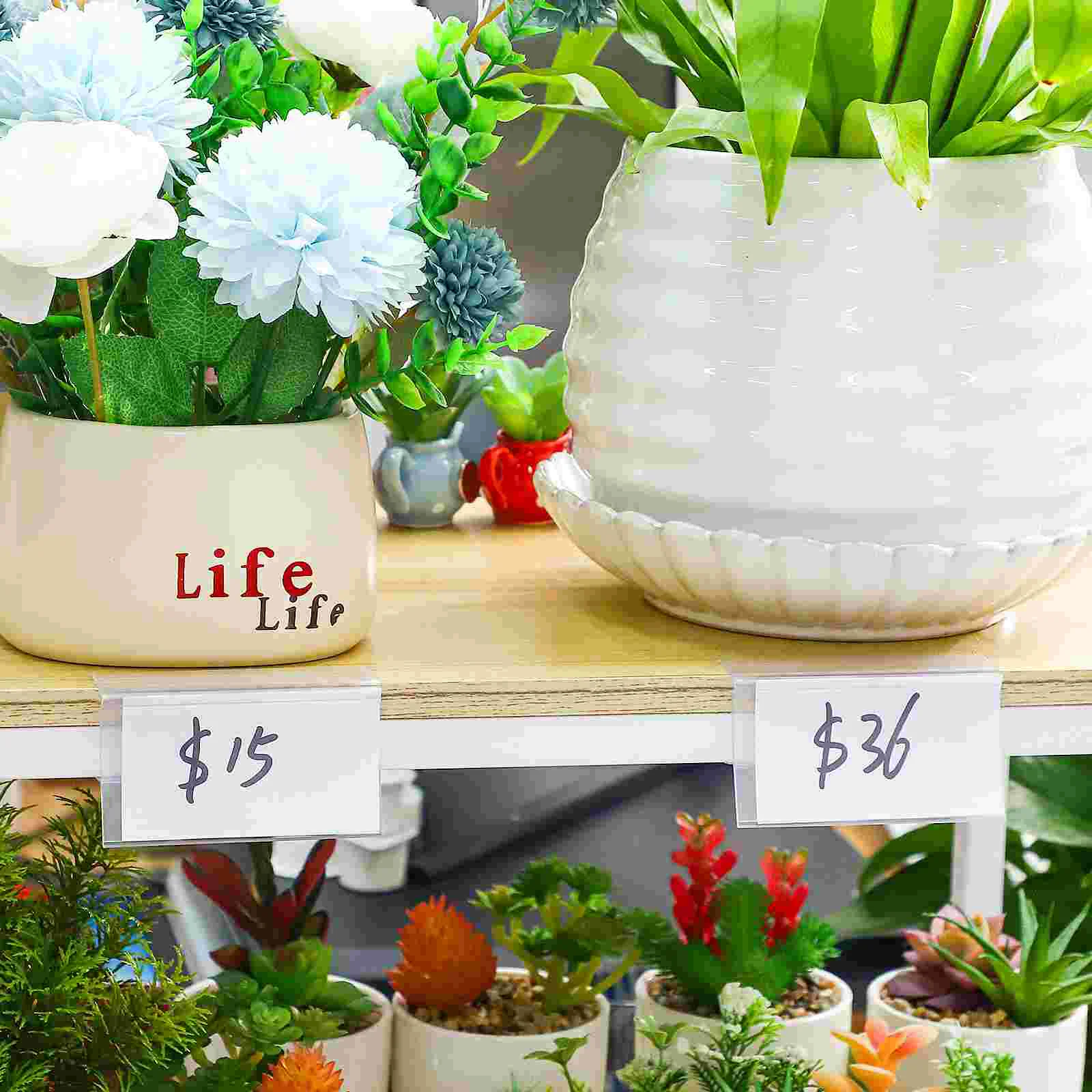 Tag Price Sign Clip on Label Holders Signage Supermarket Display Transparent Merchandise