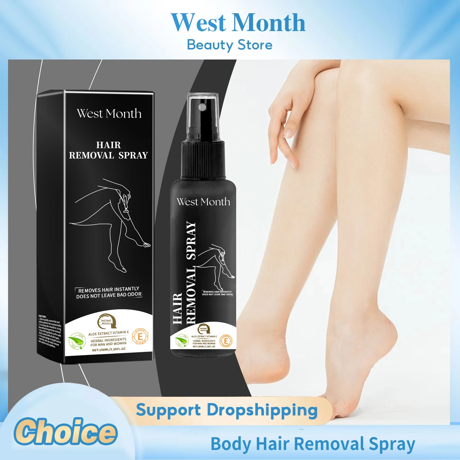 

Hair Removal Spray Armpit Leg Arm Painless Hair Removal Delays Hair Growth Smoothing Moisturizing Permanent Hair Removal Spray