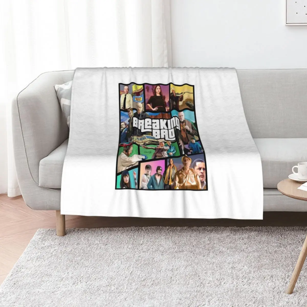 

breaking bad game poster Throw Blanket Plaid on the sofa Hairy Cute Plaid Summer Blankets