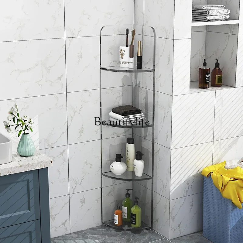 01Corner Storage Cabinet Acrylic Bathroom Floor-standing Storage Rack