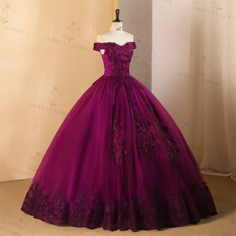 Ashley Gloria-vestidos de quinceañera para niña, vestido de fiesta elegante, 16 colores, talla grande, 2024