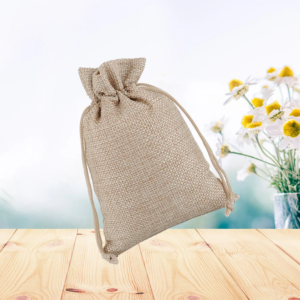 

10Pcs Compact Burlap Drawstring Pouches 10x14cm Multipurpose Jute Bags for Gift Packaging Party Favors Jewelry Storage