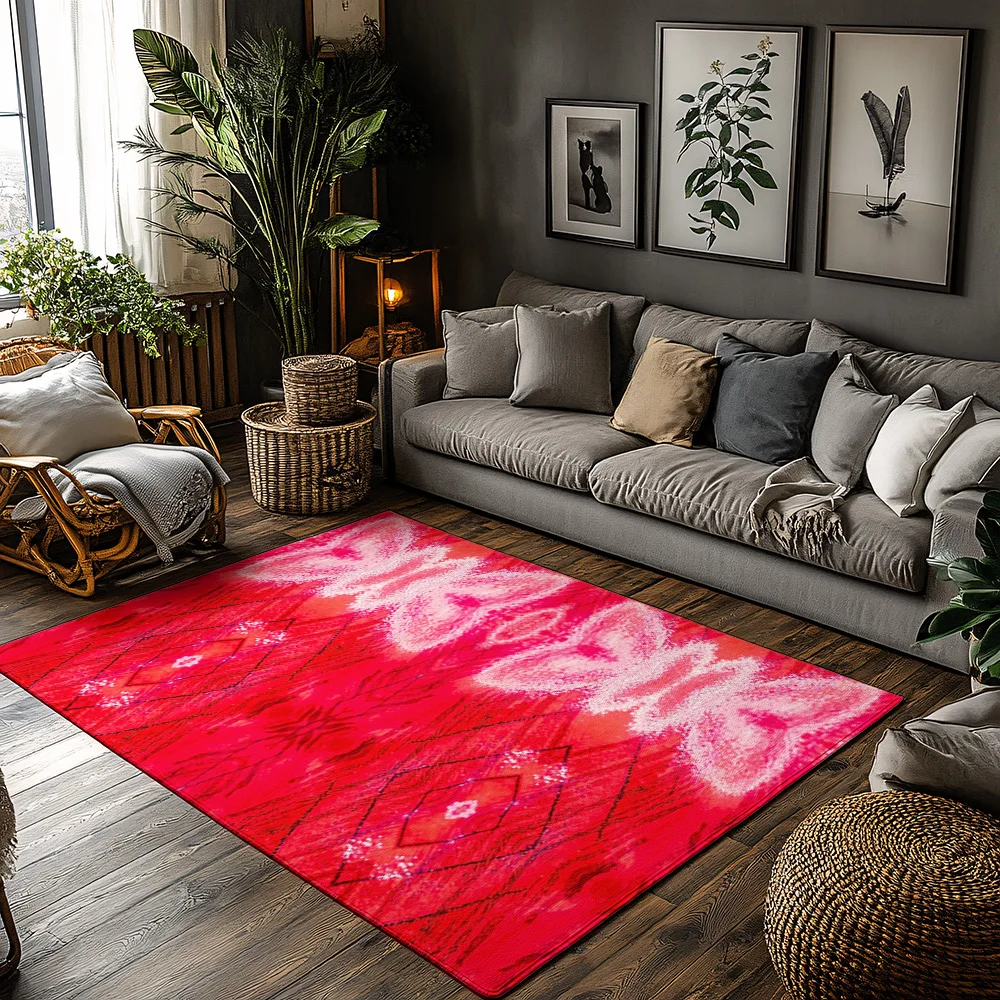 

Washable Doormat Indoor Outdoor Entrance Rugs Non Slip Floor Mats Home Decor Modern Abstract Red Patterned Area Rugs Kitchen Mat