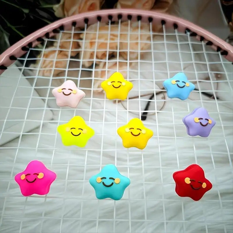 【OD】Silicone Tennis Racket Vibration Damper Star Style Shock Absorption Multicolor Double-Sided For Tennis Badminton Enthusiasts view 2