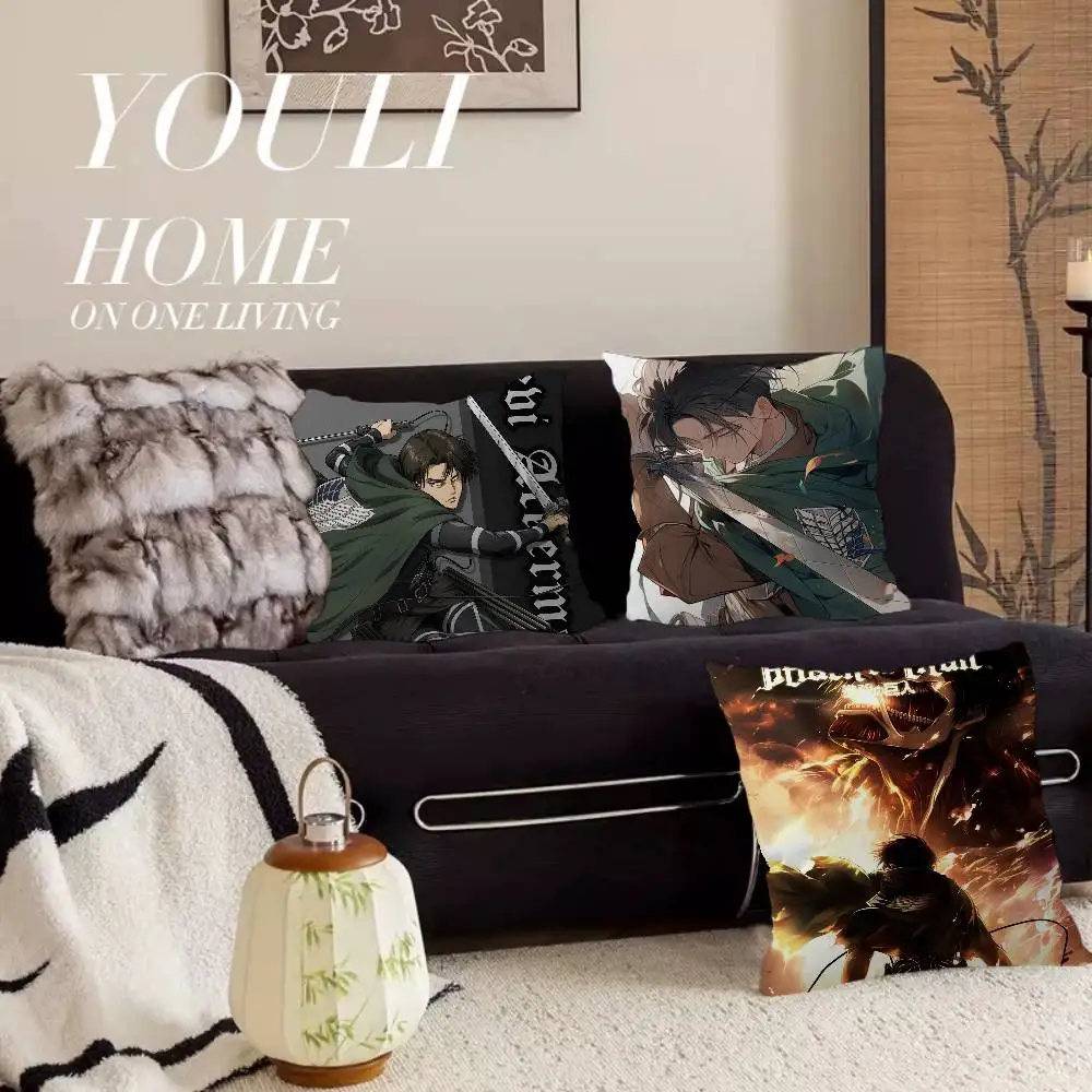 Attack On Titan Levi Ackerman Lucky Dragon pillow cover sofa cushion cover home room decoration children gift
