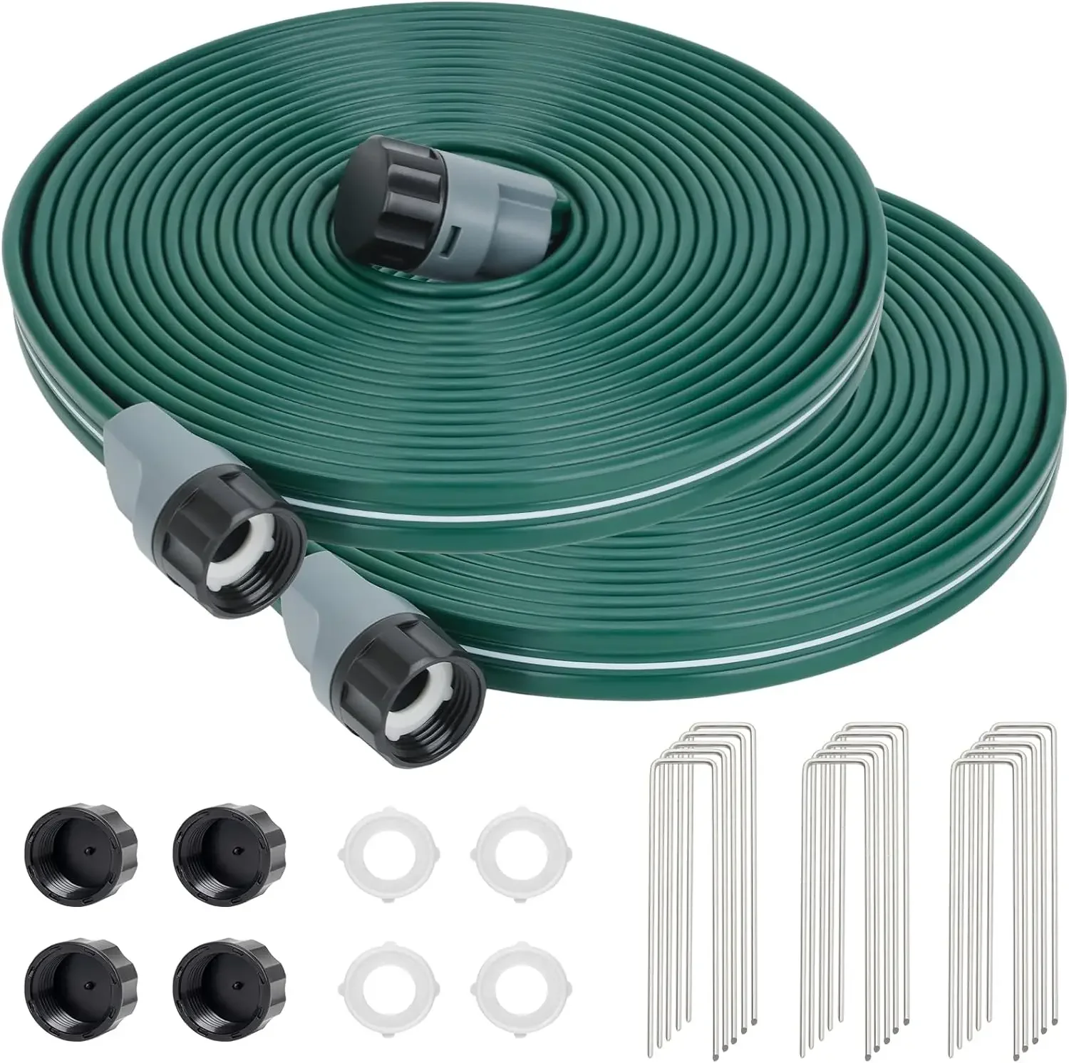 Sprinkler Soaker Hose 25ft 2Pack for Garden Lawn, Watering Hose with Holes, High-Efficiency Water-Saving