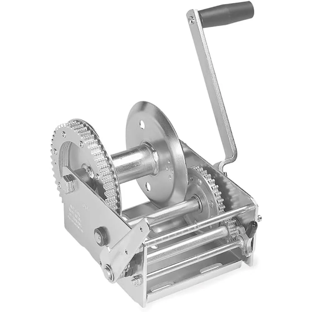 

Trailer Winch, Two-Speed, 3,700 lbs. Capacity, No Strap, Two-Speed Hand Crank Winch, High-Performance Zinc Finish-Fast delivery