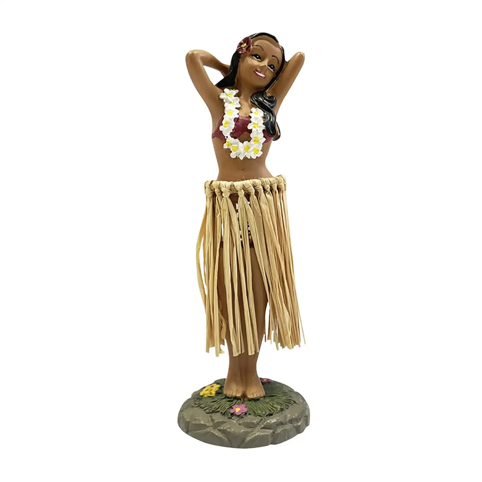 Hawaiian Dashboard Hula Doll Dancing Hula Girl for Car Dashboard Resin Craft