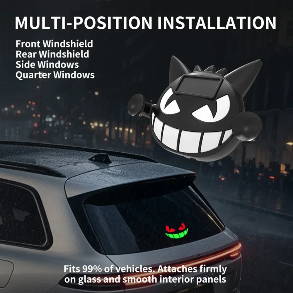 1 STÜCK NEUES Solar-/Typ-C-Dual-Lade-Demon-Eye-LED-Autofenster-Ambientelicht, Windschutzscheiben-Saugnapf Dynamisches Windschutzscheiben-Ambientelicht – Detail 16