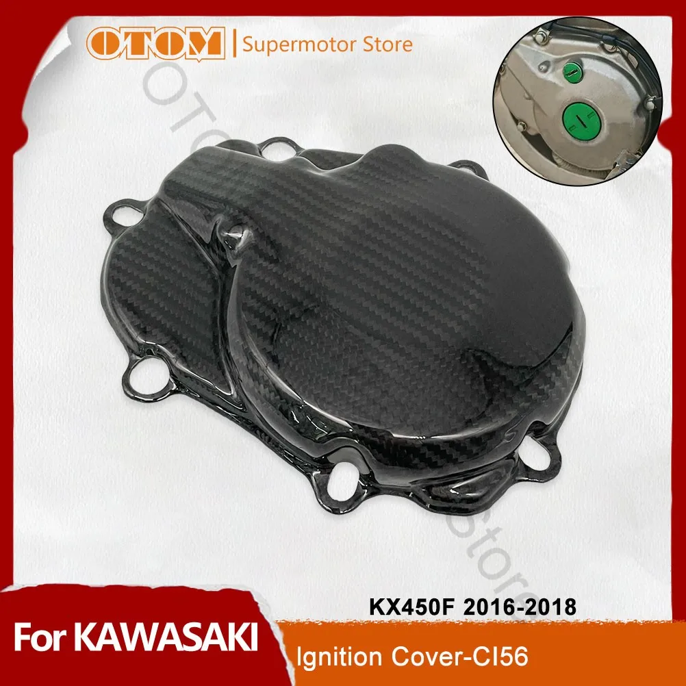 

2016-2018 Motorcycle Ignition Cover Guard Motor Stator Carbon Fiber Engine Protector For KAWASAKI KX450F Off-road Pit Dirt Bikes