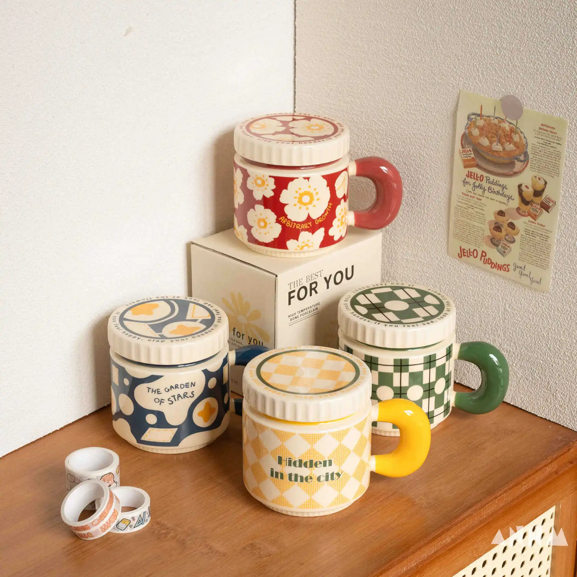 Vintage Niche Ceramic Mug With Lid Women And Couples Suitable For Home Use As A Birthday Gift Or Coffee Cup Present