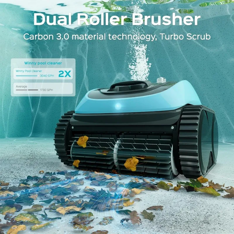 Pool Vacuum for Inground Pools, Cordless Robotic Pool Cleaner, Wall and Waterline Cleaning, Intelligent Route Planning