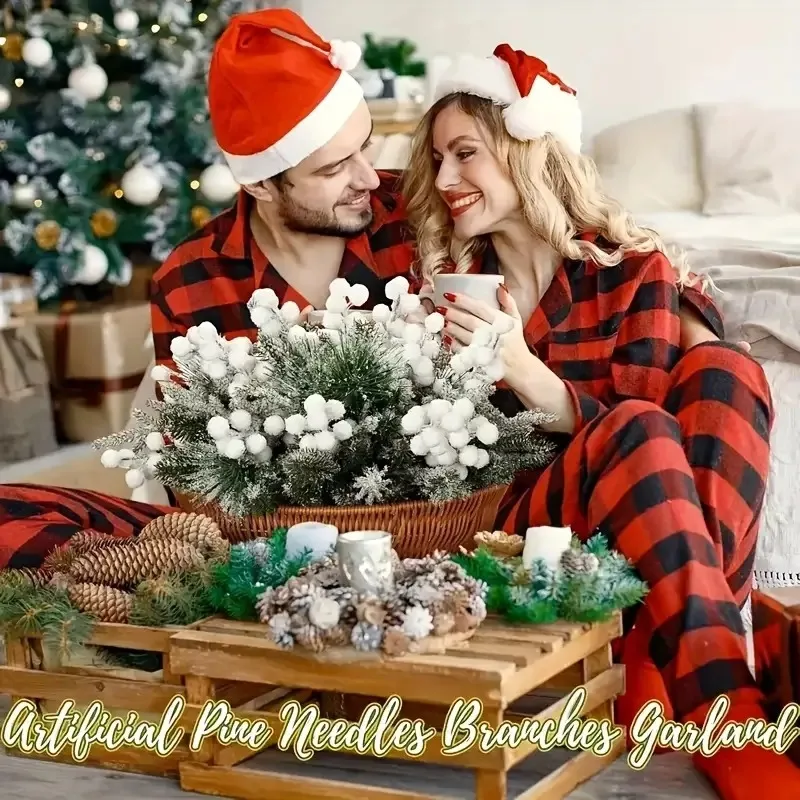 5/10 قطعة سنو وايت الاصطناعي الصنوبر إبرة باقة نبات صناعي عيد الميلاد الديكور لعيد الميلاد جارلاند زخرفة ديكور المنزل 2026 هدية #2