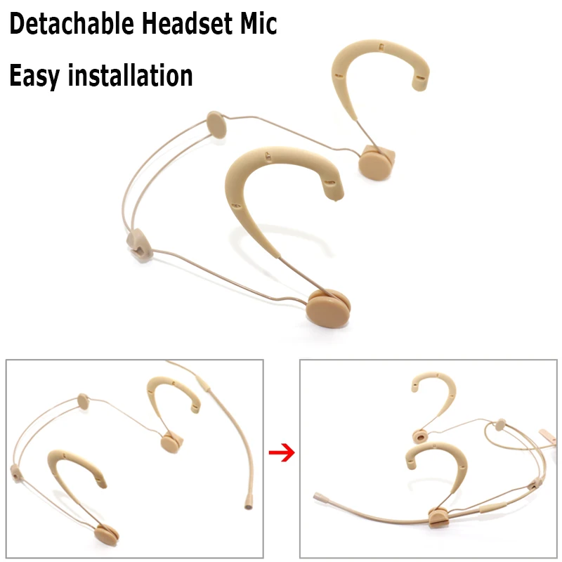 Headband Head Wearing Omnidirectional Headset Microphone WBH53T BETA53 for Shure Sennheiser AKG MiPro Audio Technica 4Pin 3Pin