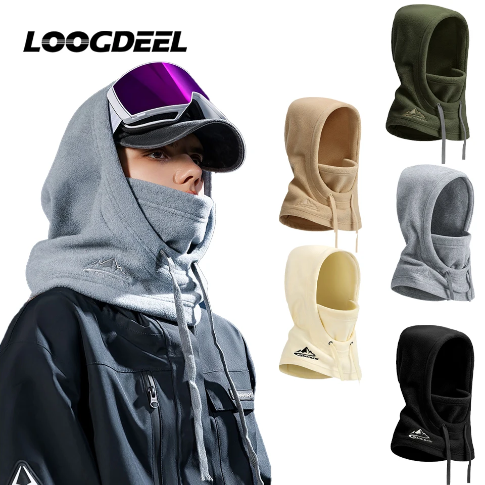 

LOOGDEEL Winter Full Face Mask Fleece Skiing Balaclava Neck Warmer Hood Men Women Sport Mountaineering Cycling Cap Windproof Hat