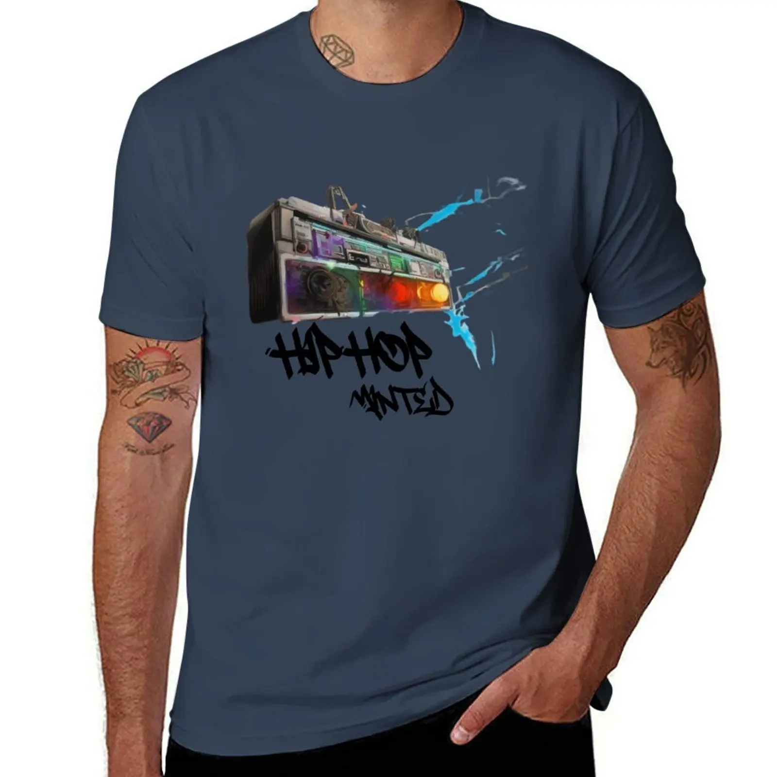 

Hip Hop Boombox (Black Text) T-Shirt Summer Holiday Casual Tee