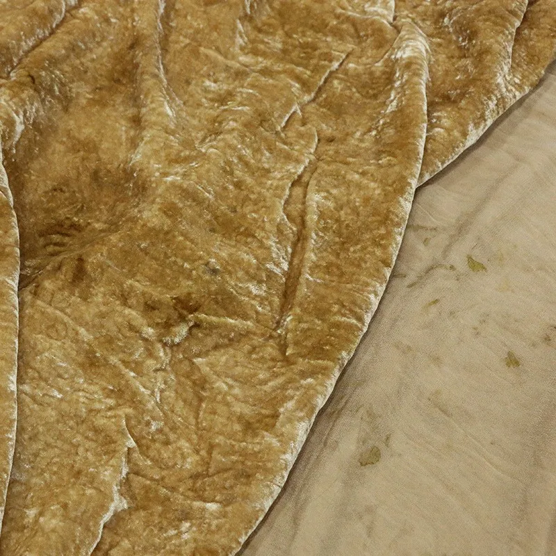 

Ink-tie-dyed plant-dyed black tea-dyed fabric new Chinese-style national style encrypted silk velvet