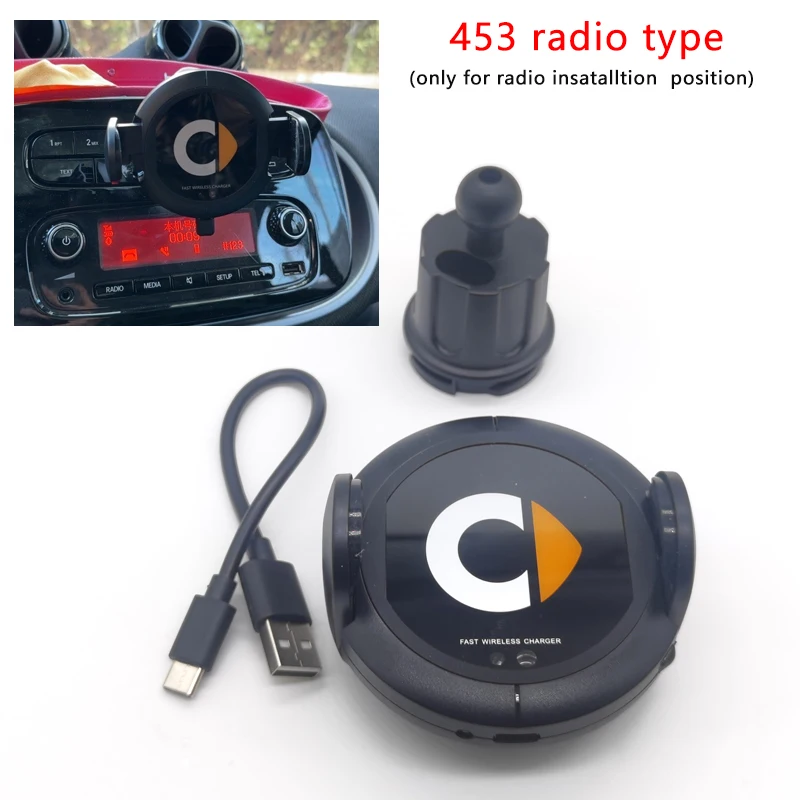 Voor Mercedes Benz Smart Auto 453 451 Model Auto Draadloos Opladen Telefoon Houder Snelle 10 W Qi Charger Auto accessoires