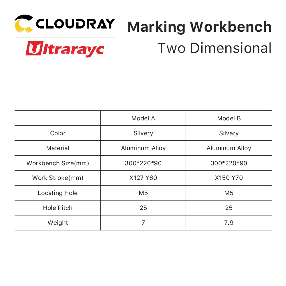 Ultrarayc Moving Table 300x220x90mm Portable Cabinet table for Laser Marking Machine X & Y 2 Axis Positioning Workbench