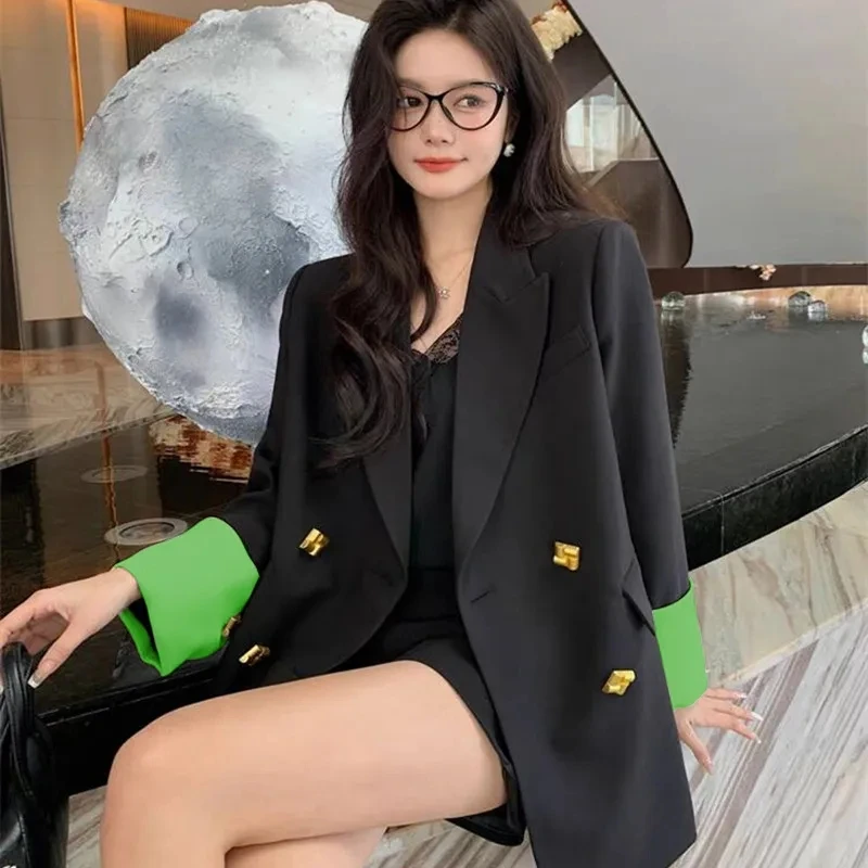 Office Lady Elegant Single Button Blazer For Women 2025 Autumn Long Sleeve Slim Stylish Jackets Winter Casual Chic Tops Coats