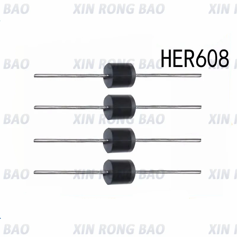 10pcs HER608 Rectifier Diode  6A  1000V Straight Plug R-6