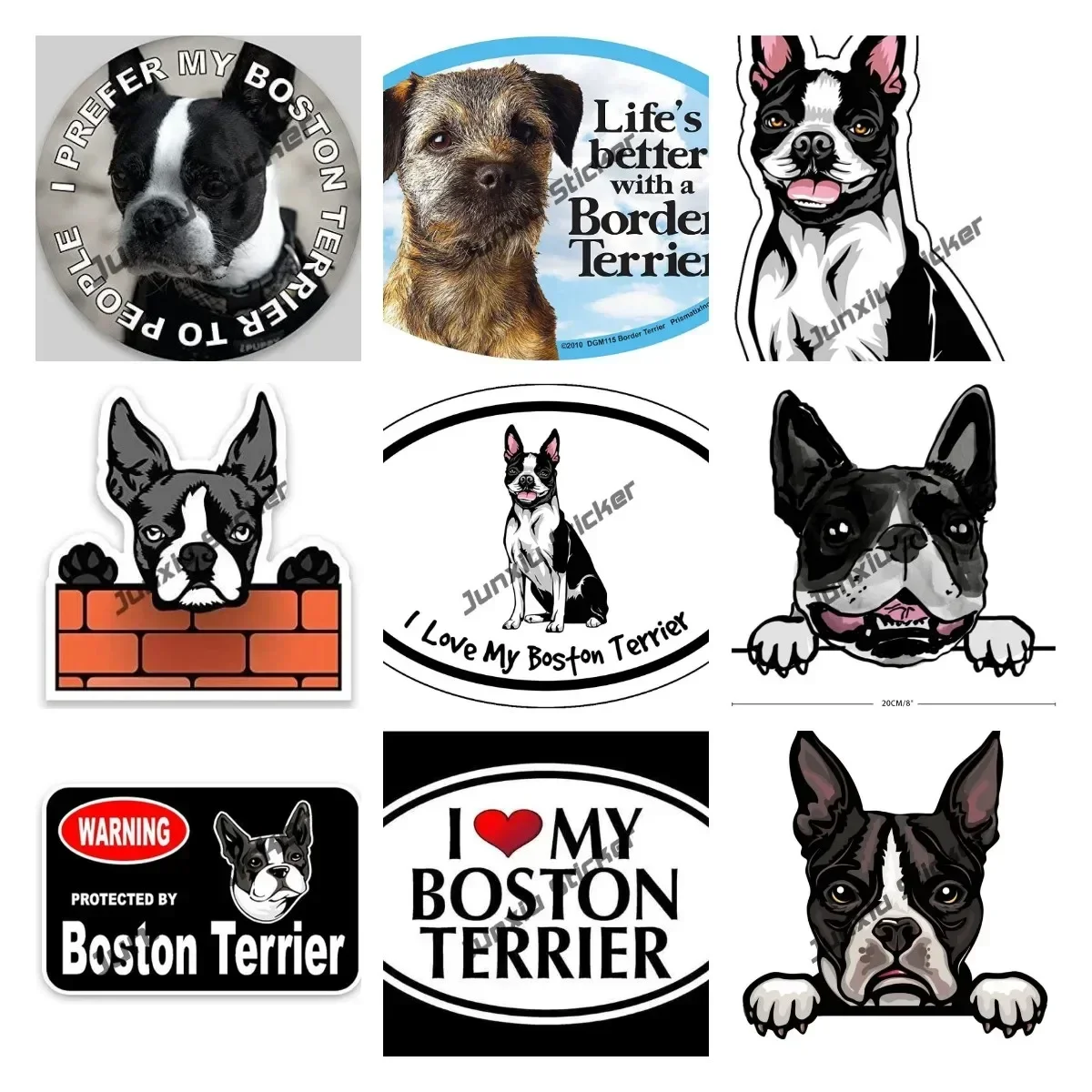 

Smiling Boston Terrier Decal Creativity Boston Terrier Dog Breed Bumper Sticker for Laptops Tumblers Windows Cars Trucks Walls