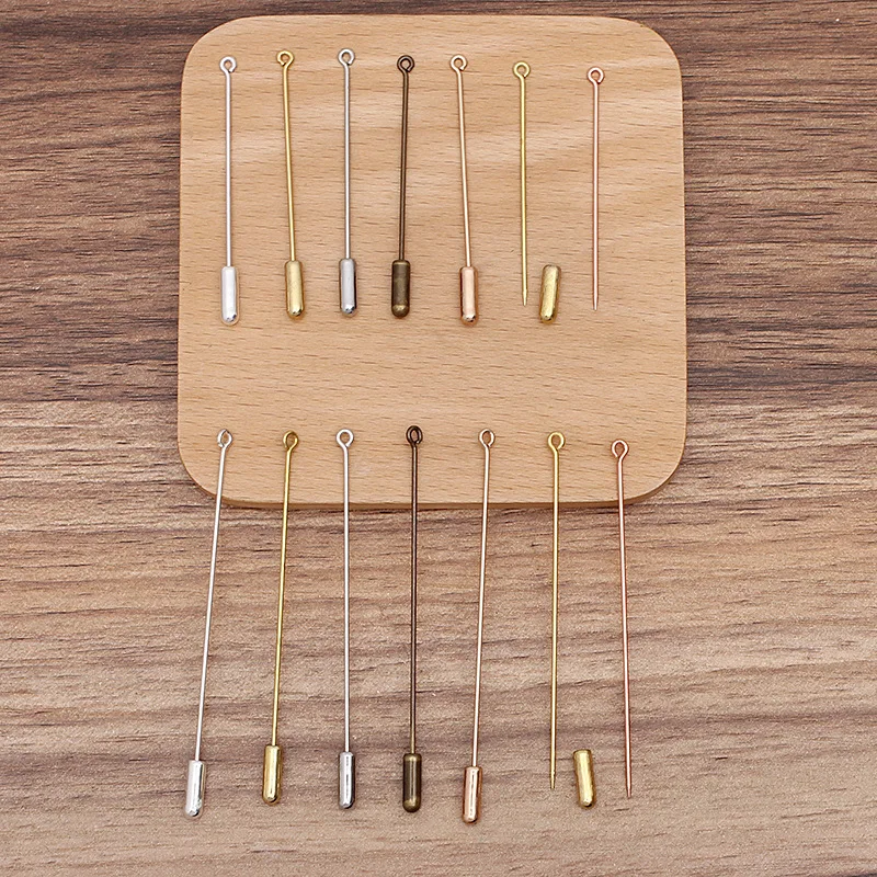 BoYuTe (50 Pieces/Lot)  50-70mm Length Metal Brass Lapel Pins Accessories Diy Hand Made Jewelry Materials