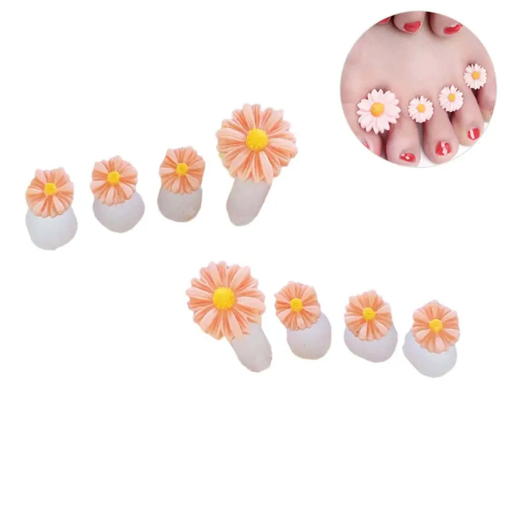 

8Pcs Silicone Toe Separators Flexible Comfortable Nail Art Spacers for Polish Applying Bunion Corn Relief Nail Craft