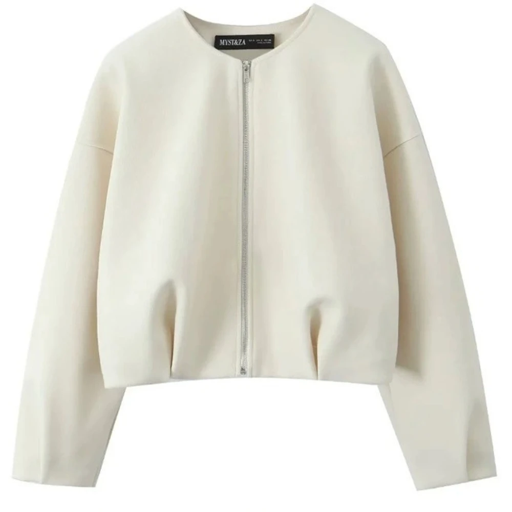 

TRAS Women Brown Green Suede Jacket Loose Casual Bomber Coat Lapel Zipper Long Sleeve Jackets Vintage Lady Outwears Japan Korea