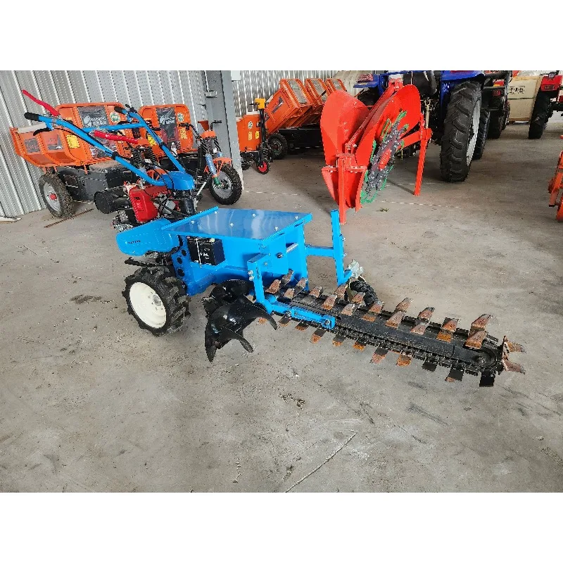 Mesin Penggali Pertanian Otomatis Mesin Penggali Parit Batu Rantai Tunggal dan Rantai Ganda
