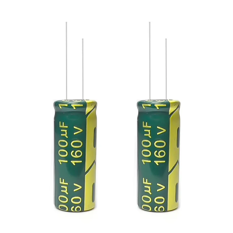 50pcs 160v100uf electrolytic capacitor high frequency low impedance long life 10x25mm low esr for power supply maintenance