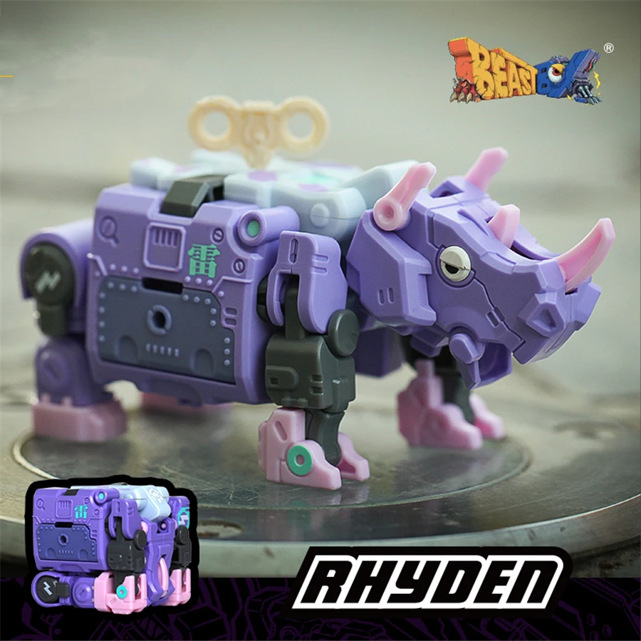 BeastBox Deformation Robots Transformation Animal Toy Cube Model Rhyden Rhinoceros Rhino Action Figure Jugetes For Gifts