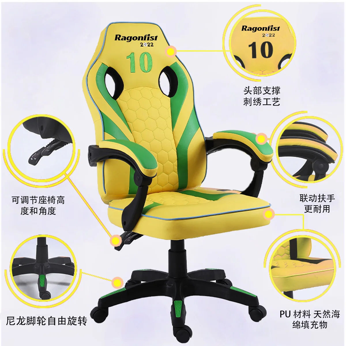 Silla Gamer para Juegos de Computadora, Silla para el Hogar con Luces y Altavoces, Silla Elevadora, Muebles de Oficina, la Más Económica