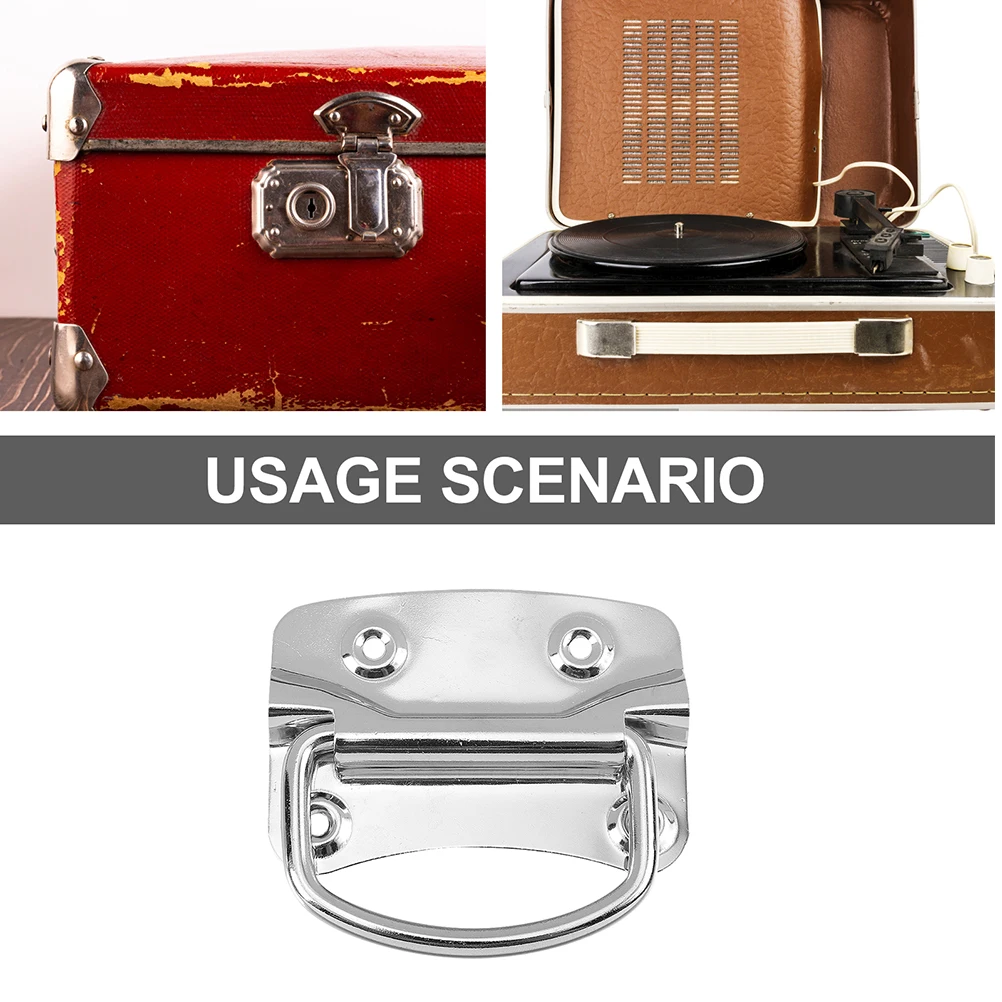 

4 pcs Stainless Steel Tool Box Pull Handle Folding Cabinet Door Handle Sturdy Rust Resistant For Storage Chest Flight Case