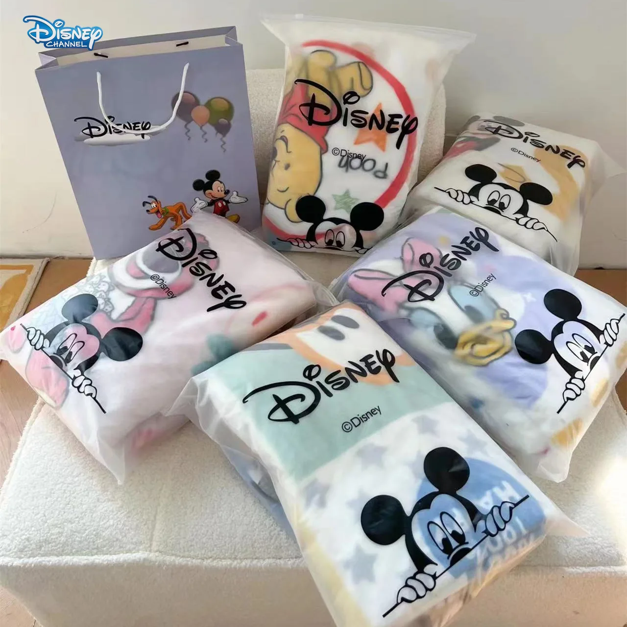 Disney cartoon children blanket thickened cow milk fleece Stitch leisure blanket children's kindergarten nap blanket