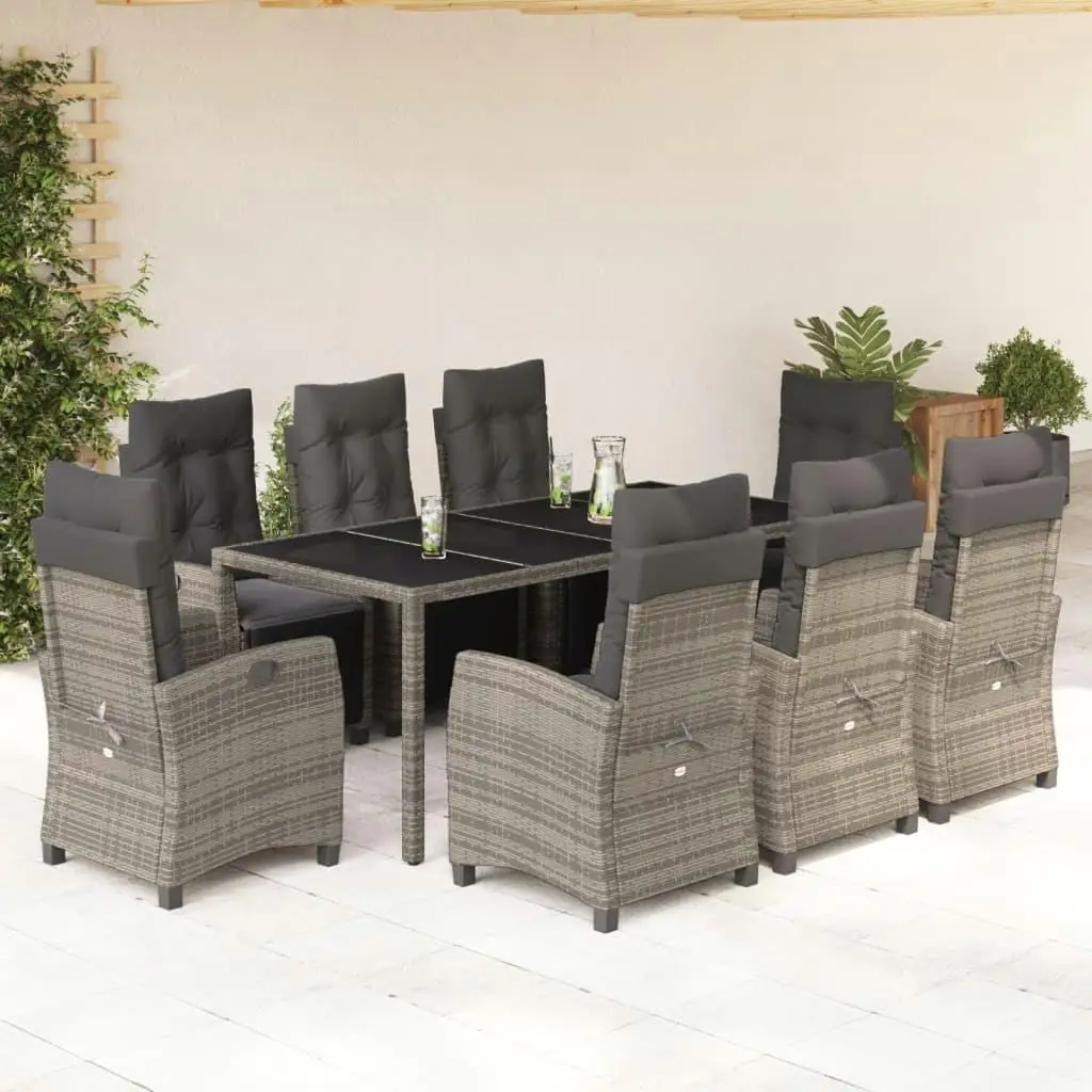 

Stylish Grey and Dark Grey Garden Dining Set for Outdoor Patio Furniture Adjustable Table and Comfortable Chairs