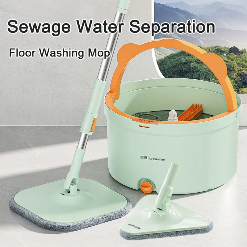 Dirty Separation Spin Mop Household Cleaning Replacable Heads Mops Window Floor Cleaner Wet and Dry Easy To Drain Squeeze Mop