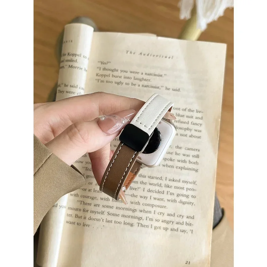 Cinturino in pelle magnetica per Apple Watch Ultra band 49mm 45mm 41mm braccialetto correa 40mm 44mm 38mm 42mm iWatch serie 8 SE 7 6 5 4